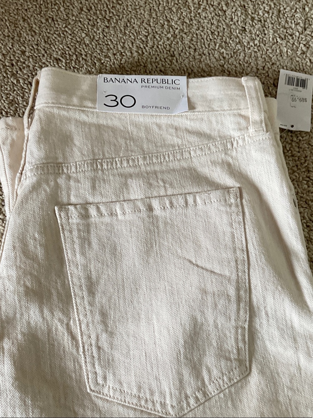 Banana Republic Cream Boyfriend Jeans